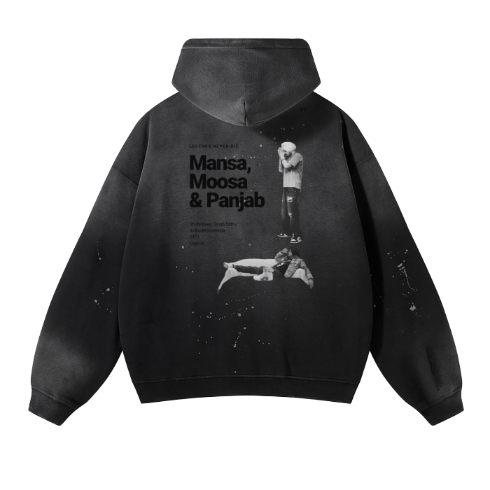 SDS x MANSA Vintage Wash Frayed Fleece Hoodie