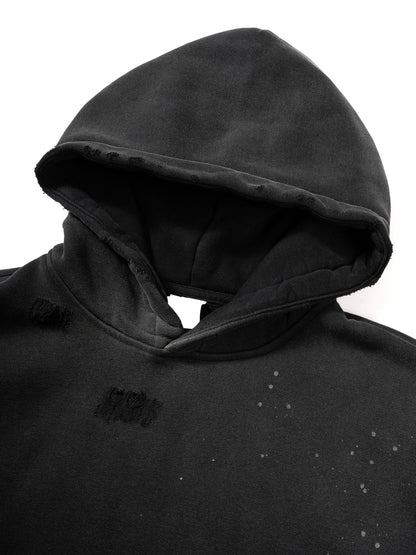 SDS x MANSA Vintage Wash Frayed Fleece Hoodie